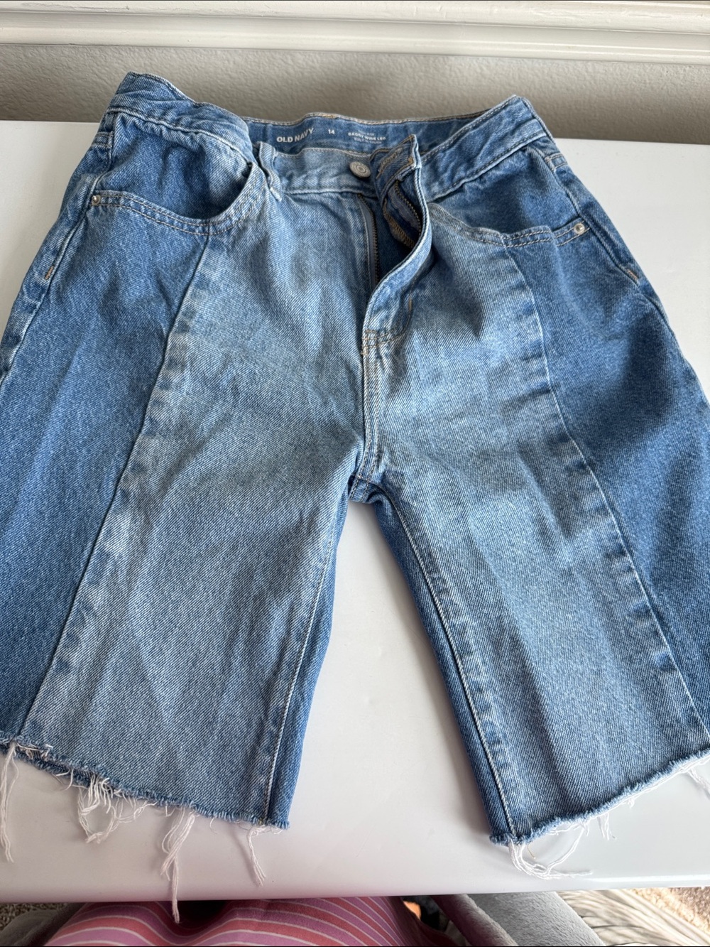 Old Navy Two-Tone Blue Denim Cutoff Shorts